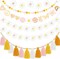 Groovy Party Decoration Garland 5Pcs, Groovy Hippie Banner Daisy Boho Tassel Garland Decor, Pre Strung Pom Pom Spring Party Supplies Hippie Party Decorations for Wall Window Home Room